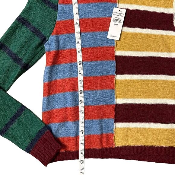American Eagle Patchwork Crew Neck Sweater Size Extra Small NWT - Picture 4 of 6